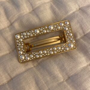 - J. Crew pearl embellished barrette
